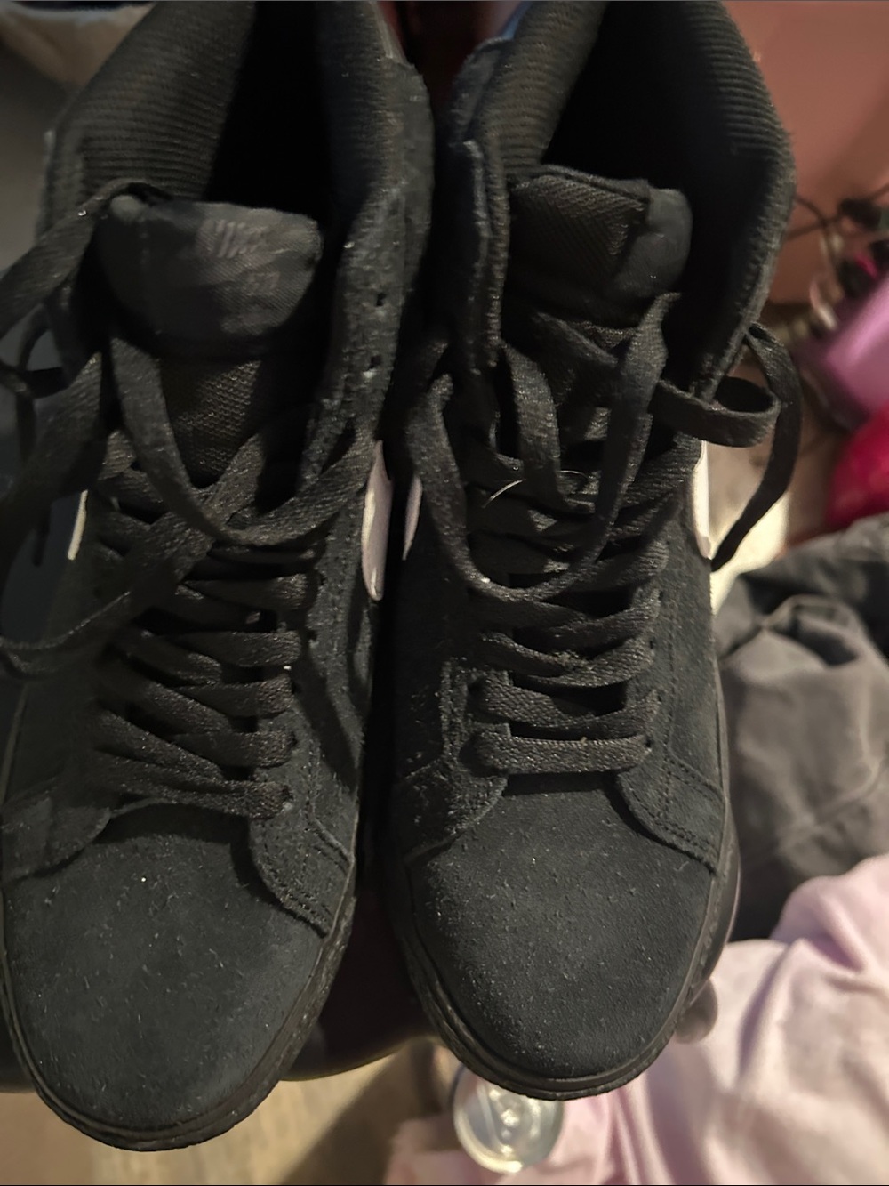 Women’s Black High-Top Suede Sneakers - Unbranded